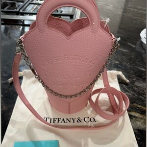 Tiffany & Co. Pink Heart Crossbody with Chain and Leather Strap